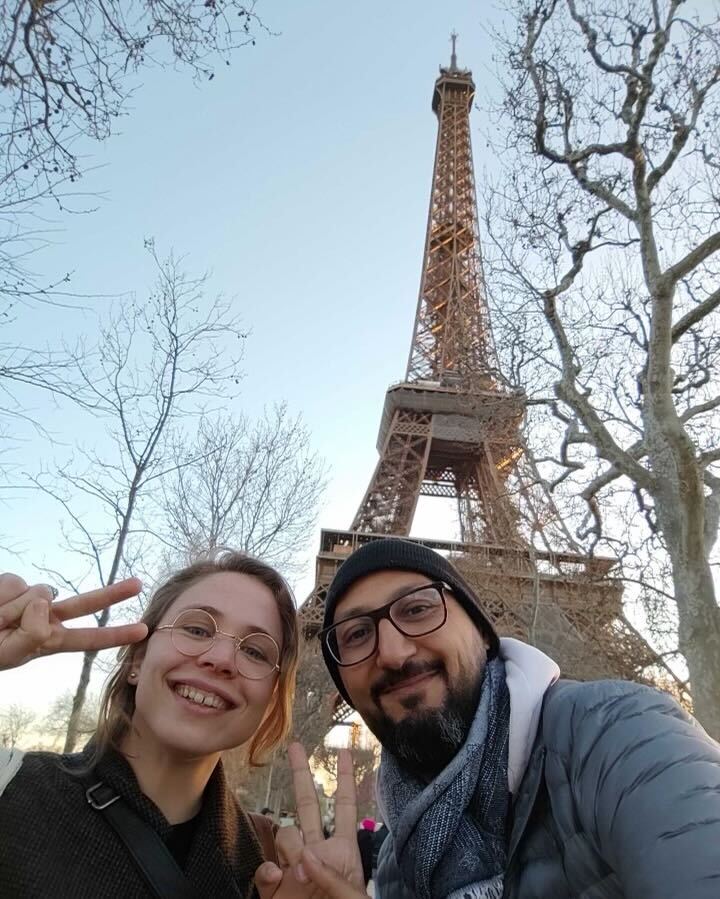 Meeting Zied Brini Alluvial’s Delivery Director, for the first time at the Eiffel Tower